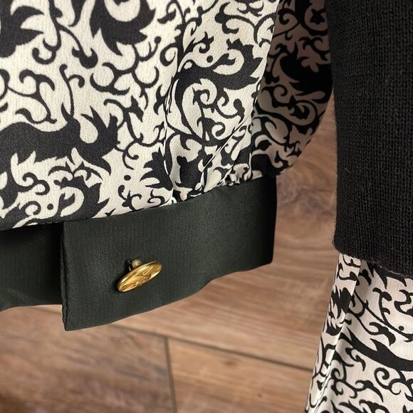 Evanna Petite Skirt Set , Size 10, Black and White Floral Print - Picture 7 of 12